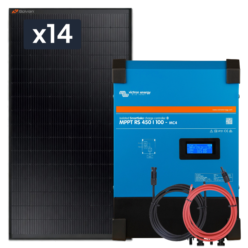 Panel słoneczny 14x 415W z regulatorem ładowania 450A MPPT
