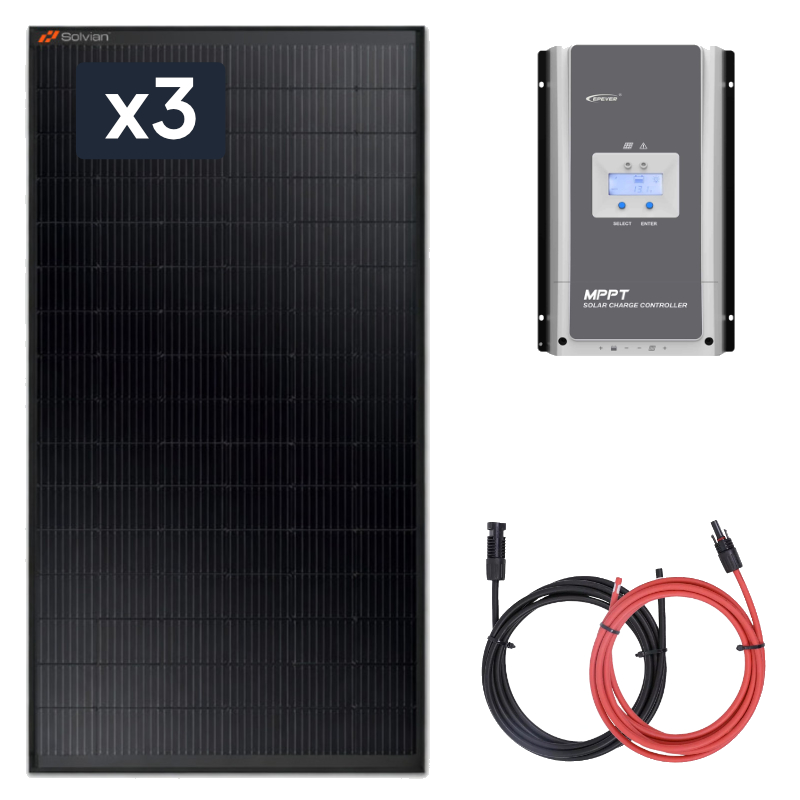Panel słoneczny 2x 415W z regulatorem ładowania 60A MPPT